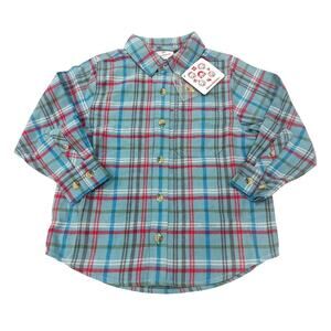 New Boy's Hanna Andersson Plaid Flannel Top sz 100 (4) Button Down Shirt